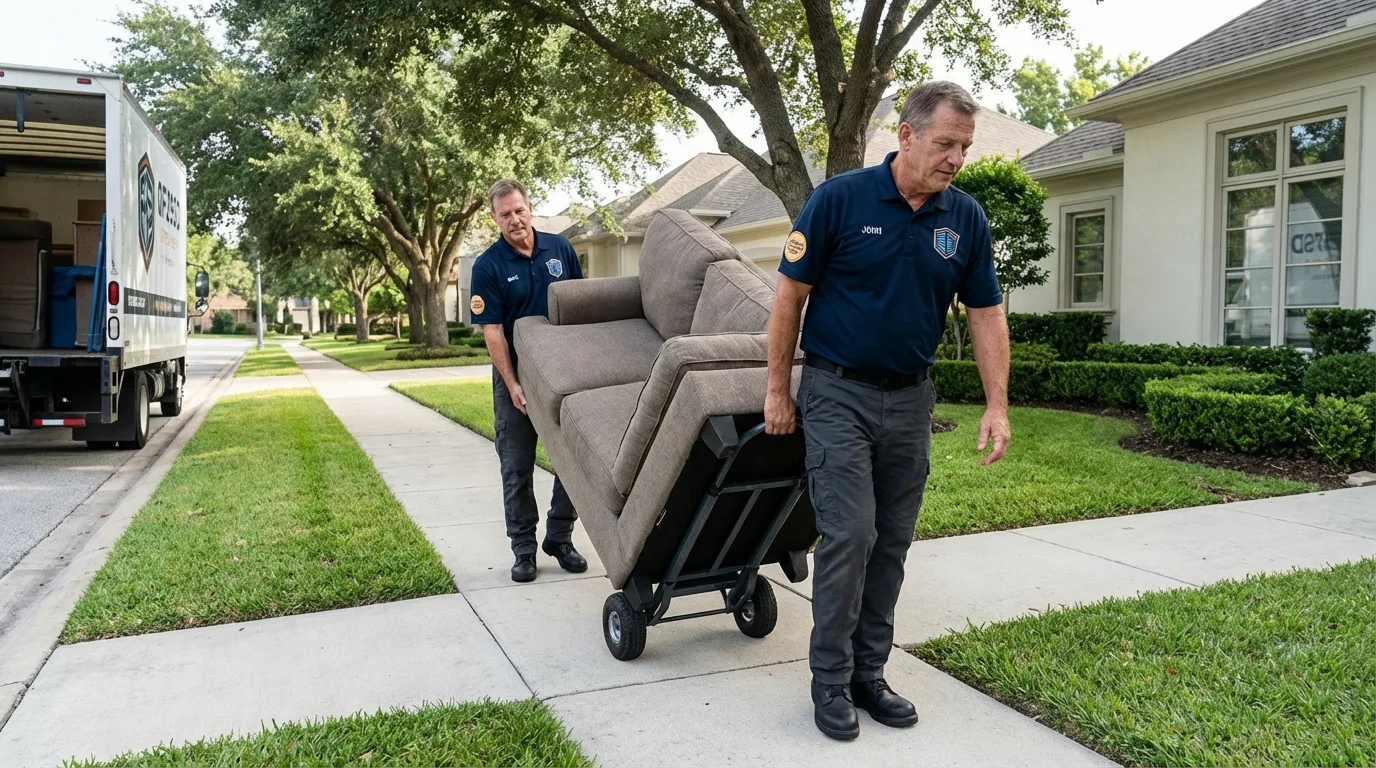 Local residential moving crew loading furniture in Oakland, CA